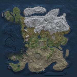 Thumbnail Rust Map: Procedural Map, Size: 3750, Seed: 1086438465, 16 Monuments