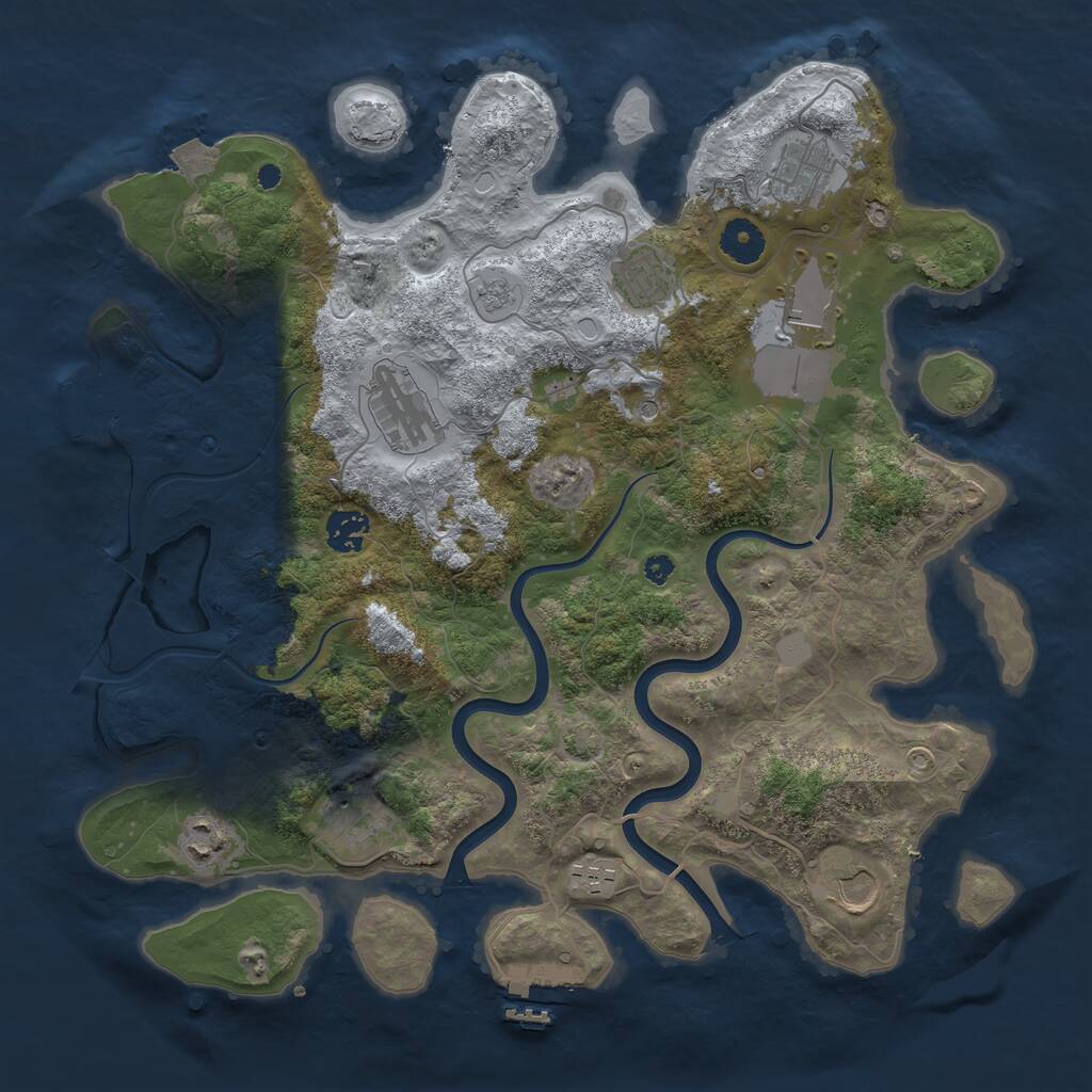 Rust Map: Procedural Map, Size: 3750, Seed: 147019264, 15 Monuments