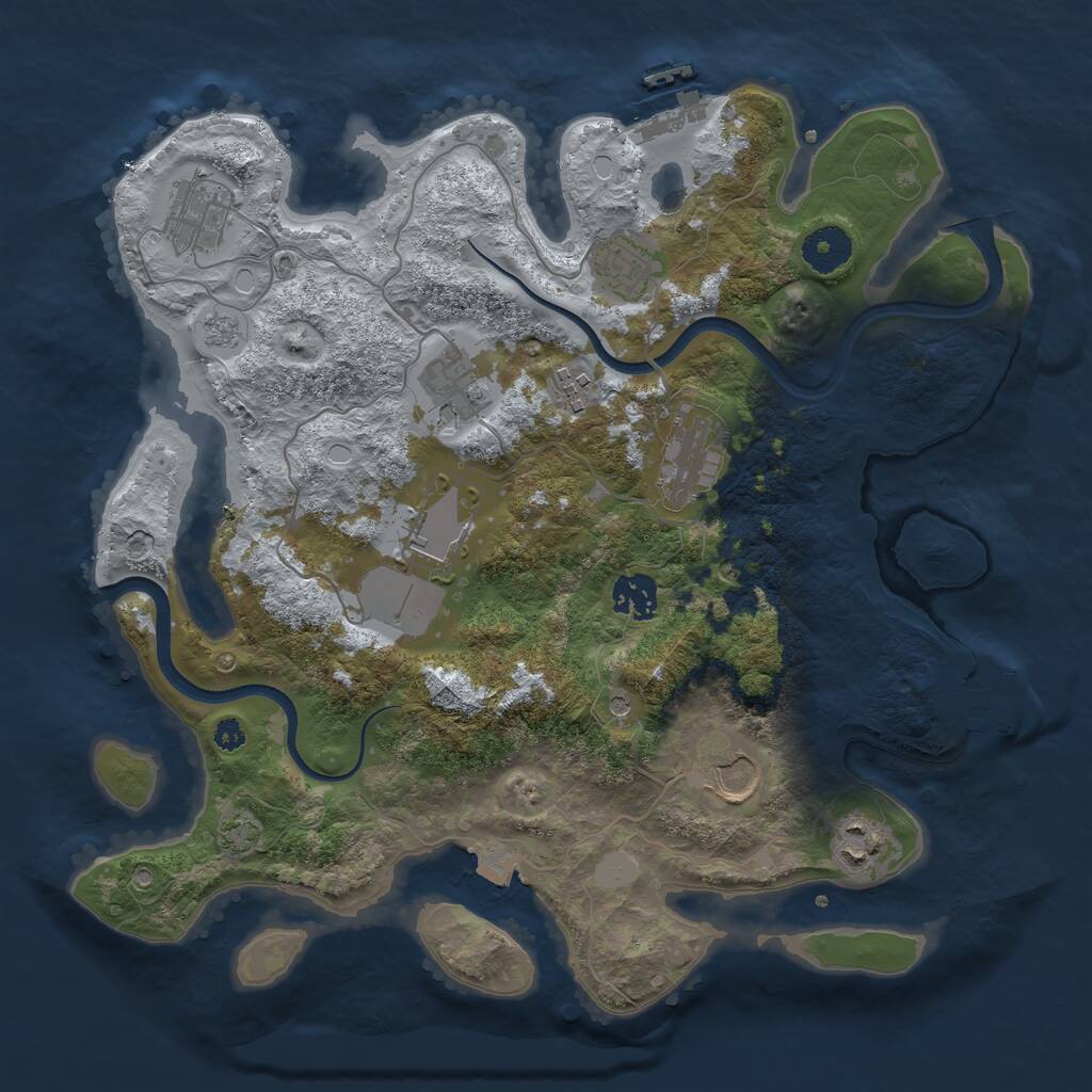 Rust Map: Procedural Map, Size: 3500, Seed: 1631841632, 15 Monuments