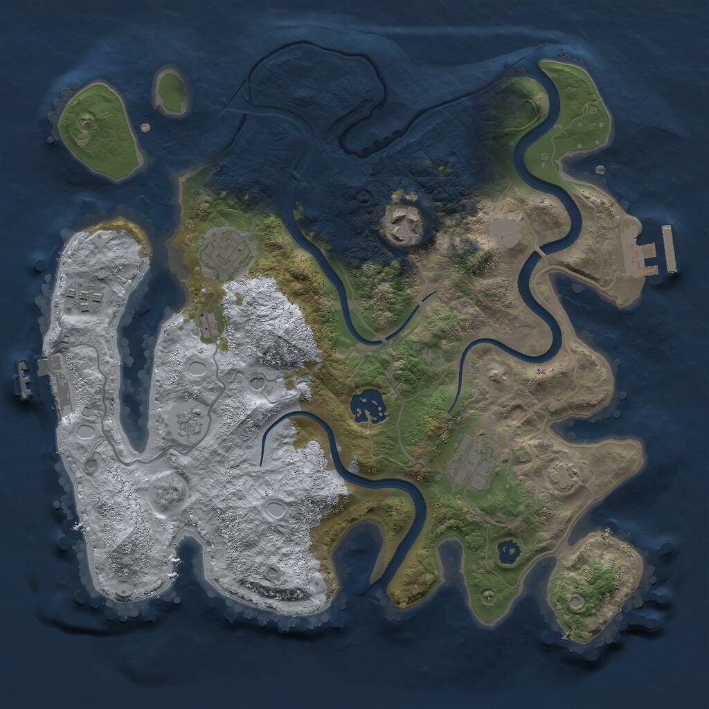 Rust Map: Procedural Map, Size: 3000, Seed: 18186, 11 Monuments