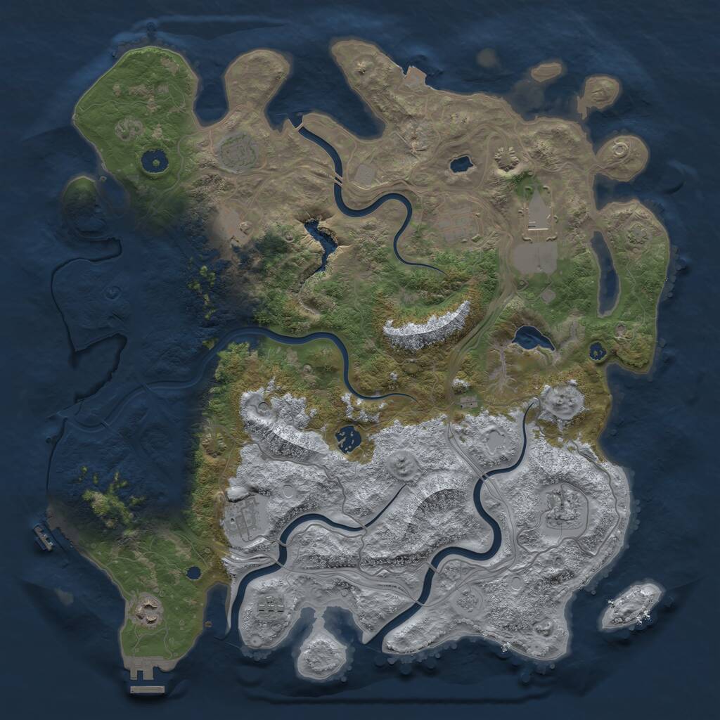 Rust Map: Procedural Map, Size: 4260, Seed: 50000, 15 Monuments