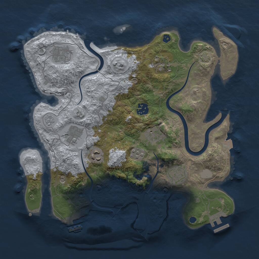 Rust Map: Procedural Map, Size: 3200, Seed: 505553699, 14 Monuments