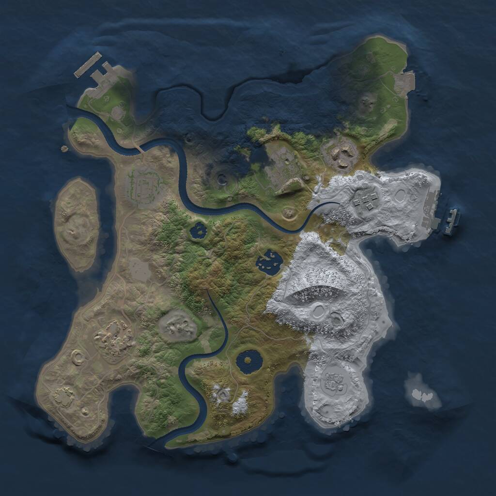 Rust Map: Procedural Map, Size: 3000, Seed: 45023, 12 Monuments
