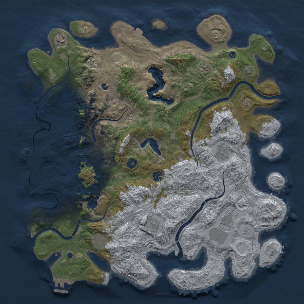 Rust Map: Procedural Map, Size: 4500, Seed: 4455, 15 Monuments
