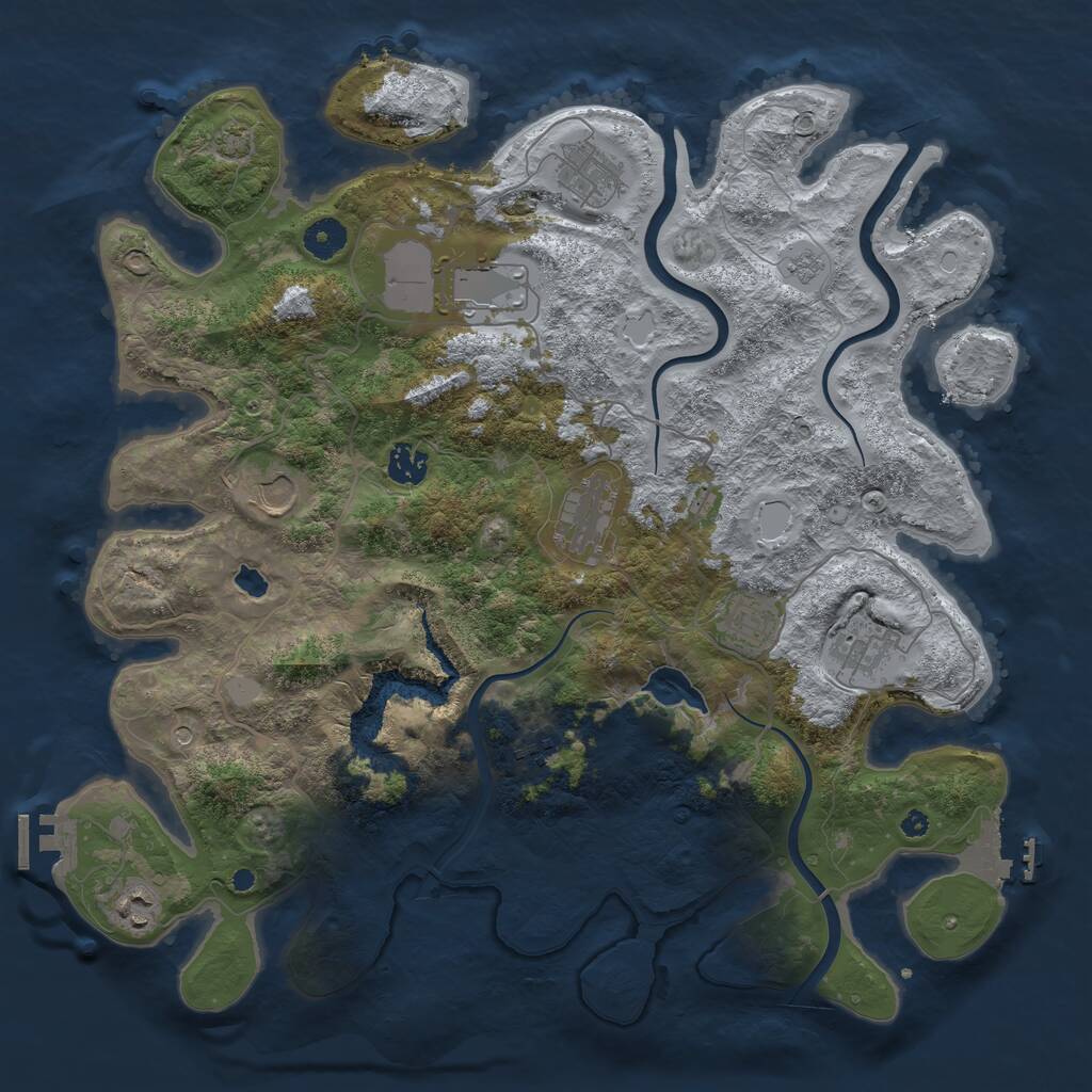 Rust Map: Procedural Map, Size: 4000, Seed: 41287392, 15 Monuments