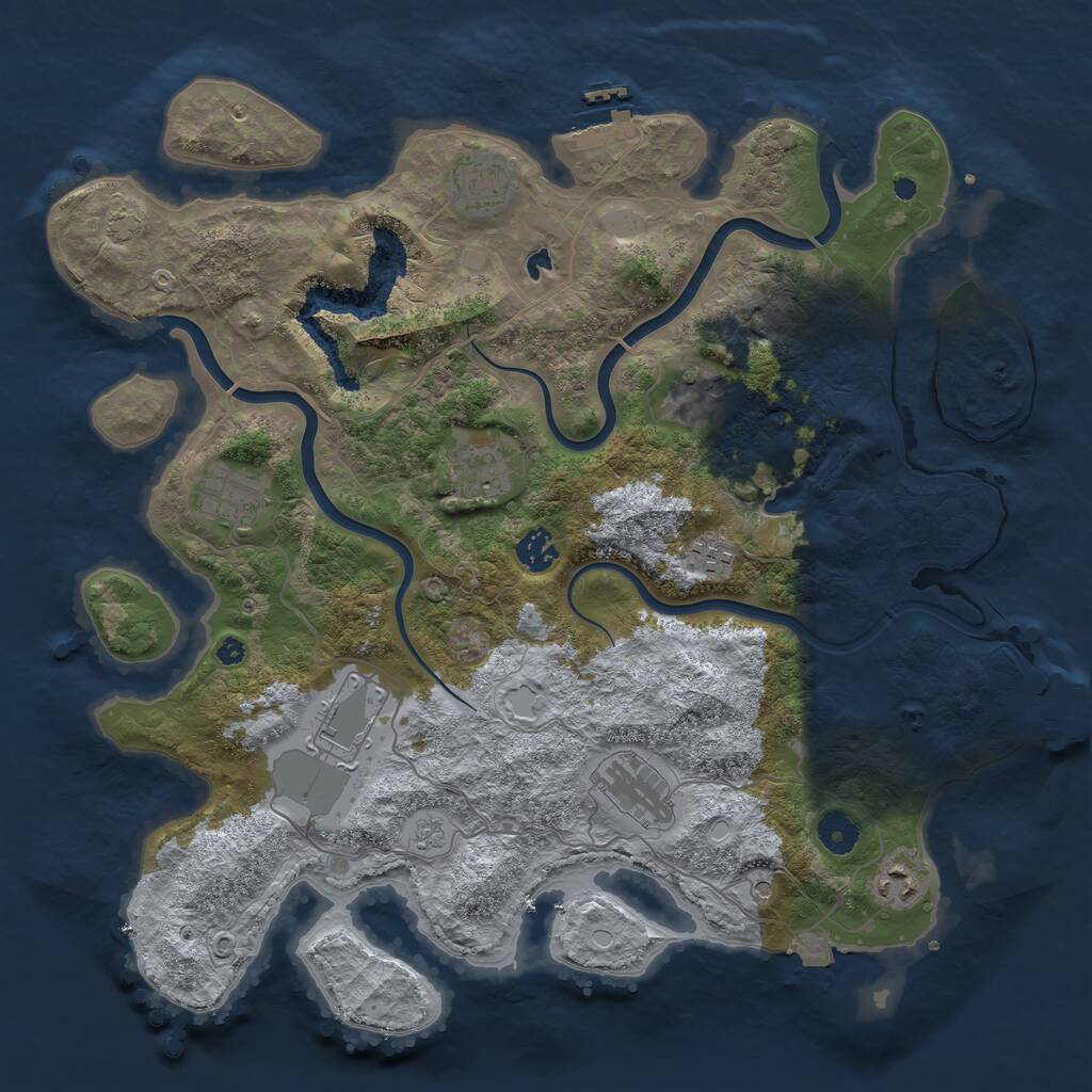 Rust Map: Procedural Map, Size: 4000, Seed: 9191994, 15 Monuments