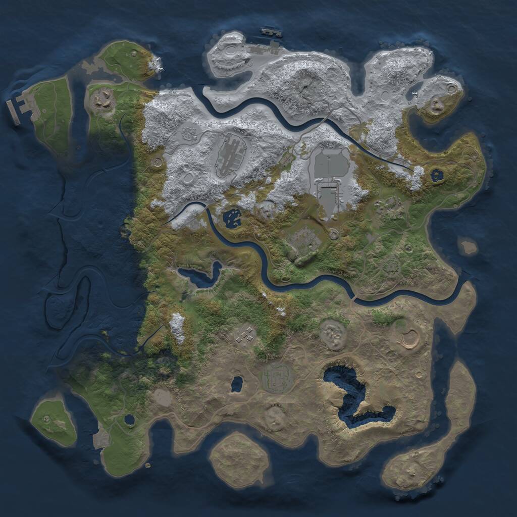 Rust Map: Procedural Map, Size: 4000, Seed: 1523252501, 15 Monuments