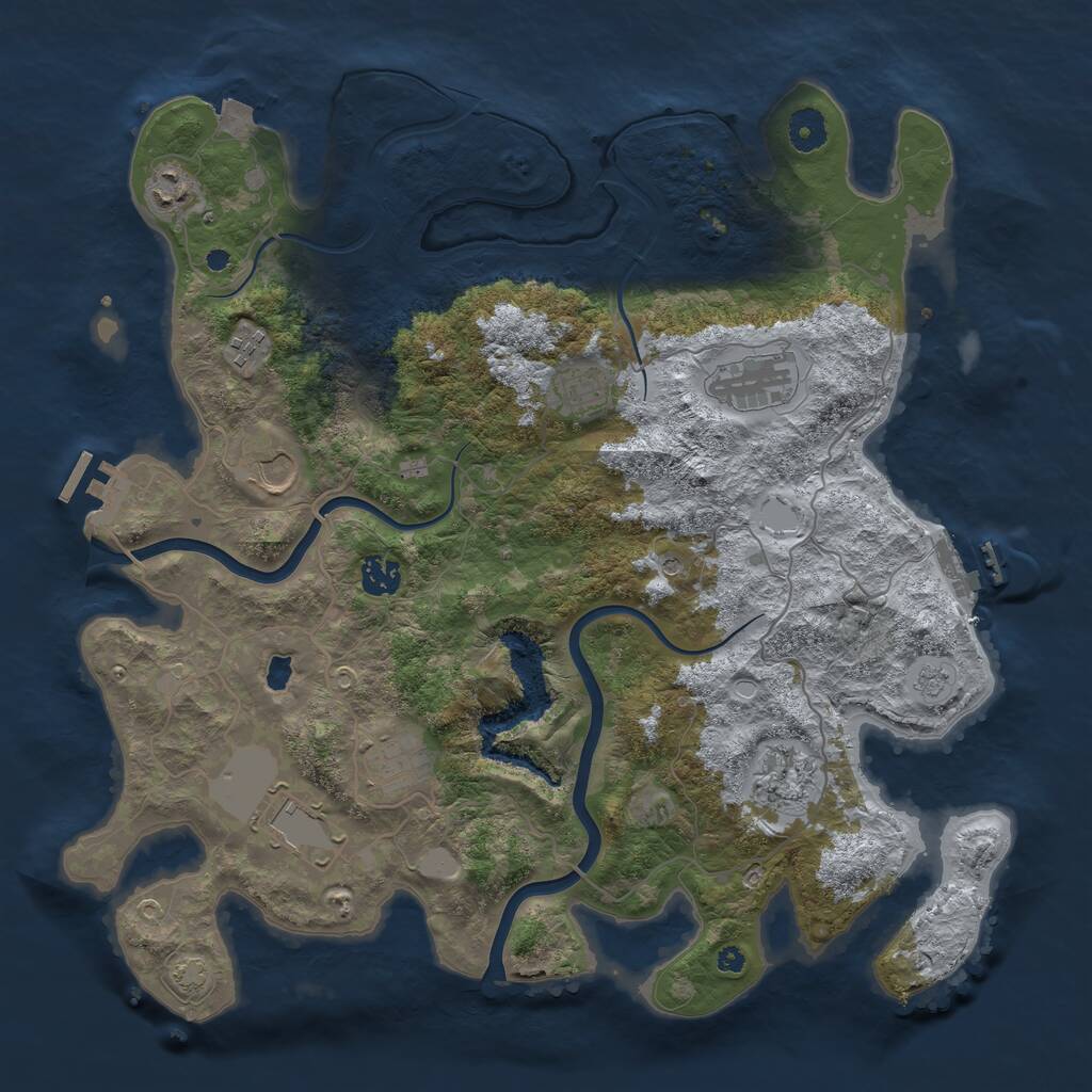 Rust Map: Procedural Map, Size: 4000, Seed: 12375, 15 Monuments