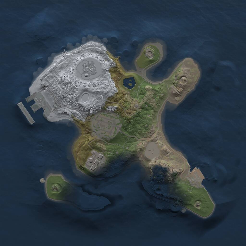 Rust Map: Procedural Map, Size: 2000, Seed: 1416238627, 5 Monuments