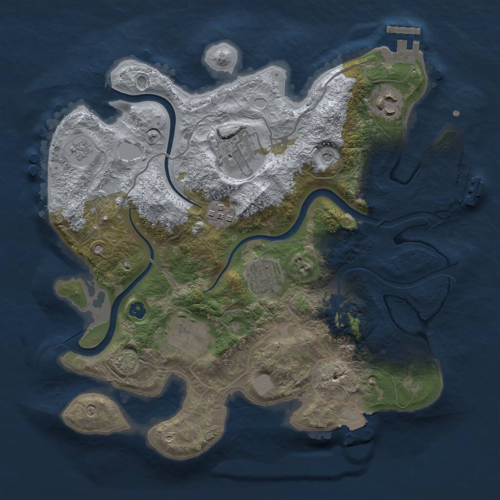 Rust Map: Procedural Map, Size: 3000, Seed: 15589, 11 Monuments