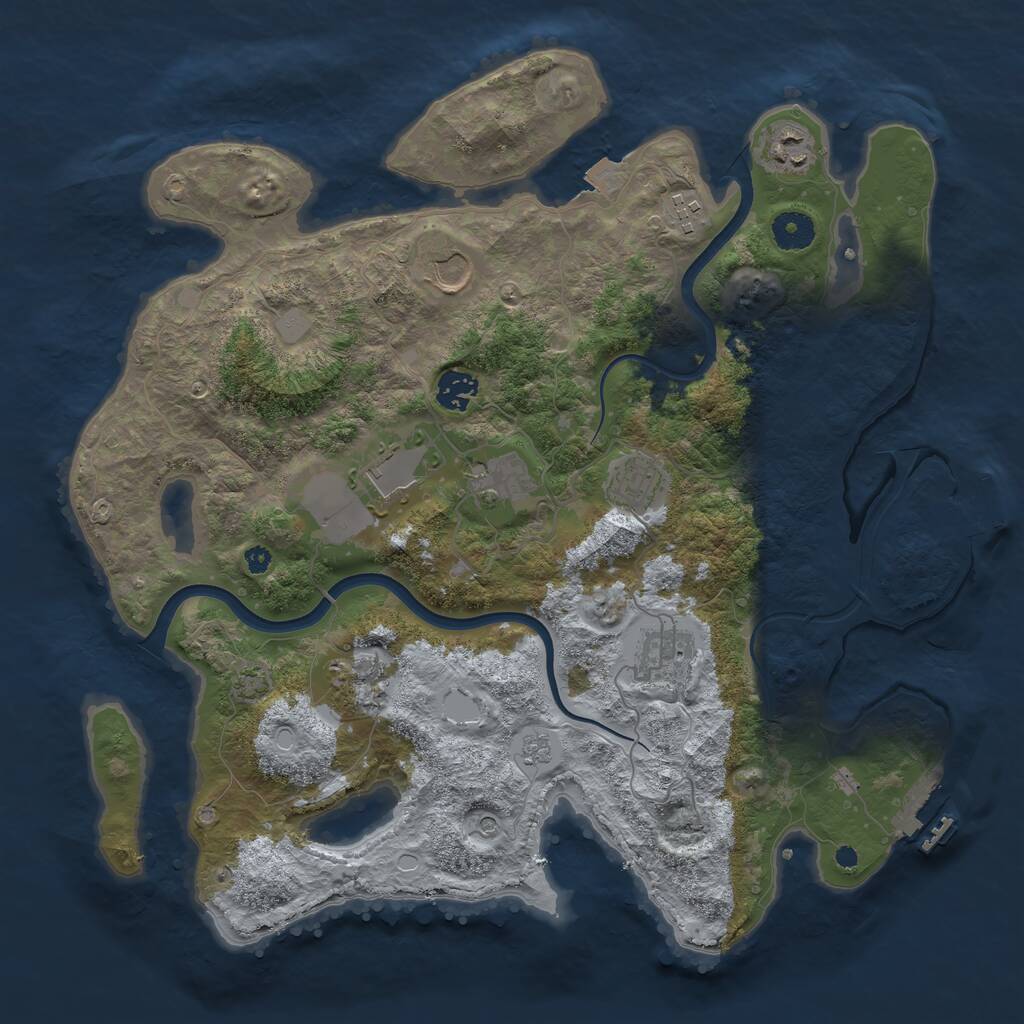 Rust Map: Procedural Map, Size: 3800, Seed: 9633397, 15 Monuments