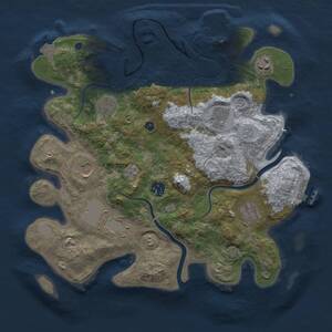 Thumbnail Rust Map: Procedural Map, Size: 3500, Seed: 168997, 14 Monuments