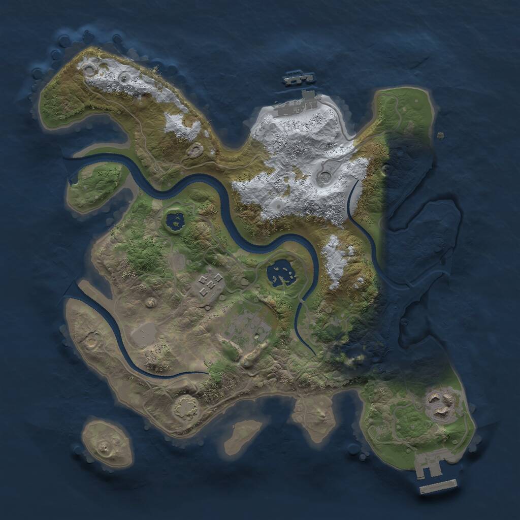 Rust Map: Procedural Map, Size: 2800, Seed: 1759521336, 9 Monuments