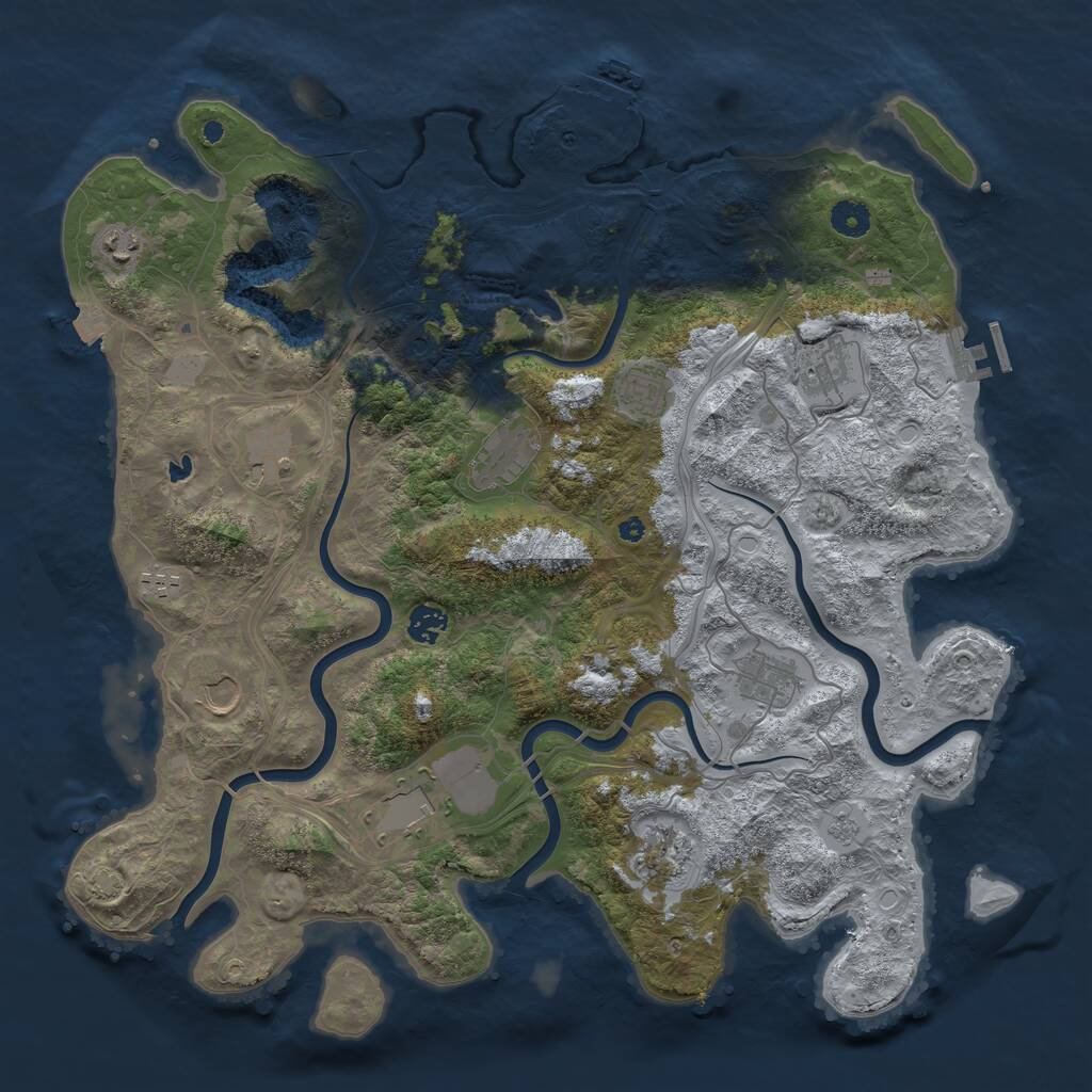 Rust Map: Procedural Map, Size: 4250, Seed: 1503533328, 17 Monuments