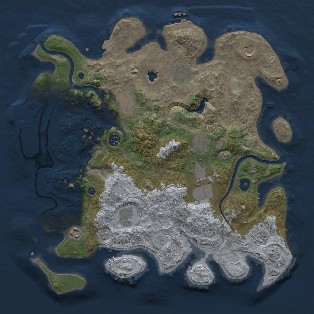 Rust Map: Procedural Map, Size: 4000, Seed: 802377651, 16 Monuments