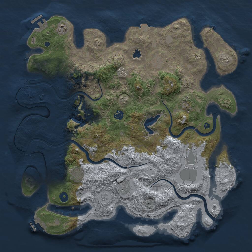 Rust Map: Procedural Map, Size: 4000, Seed: 863292, 14 Monuments