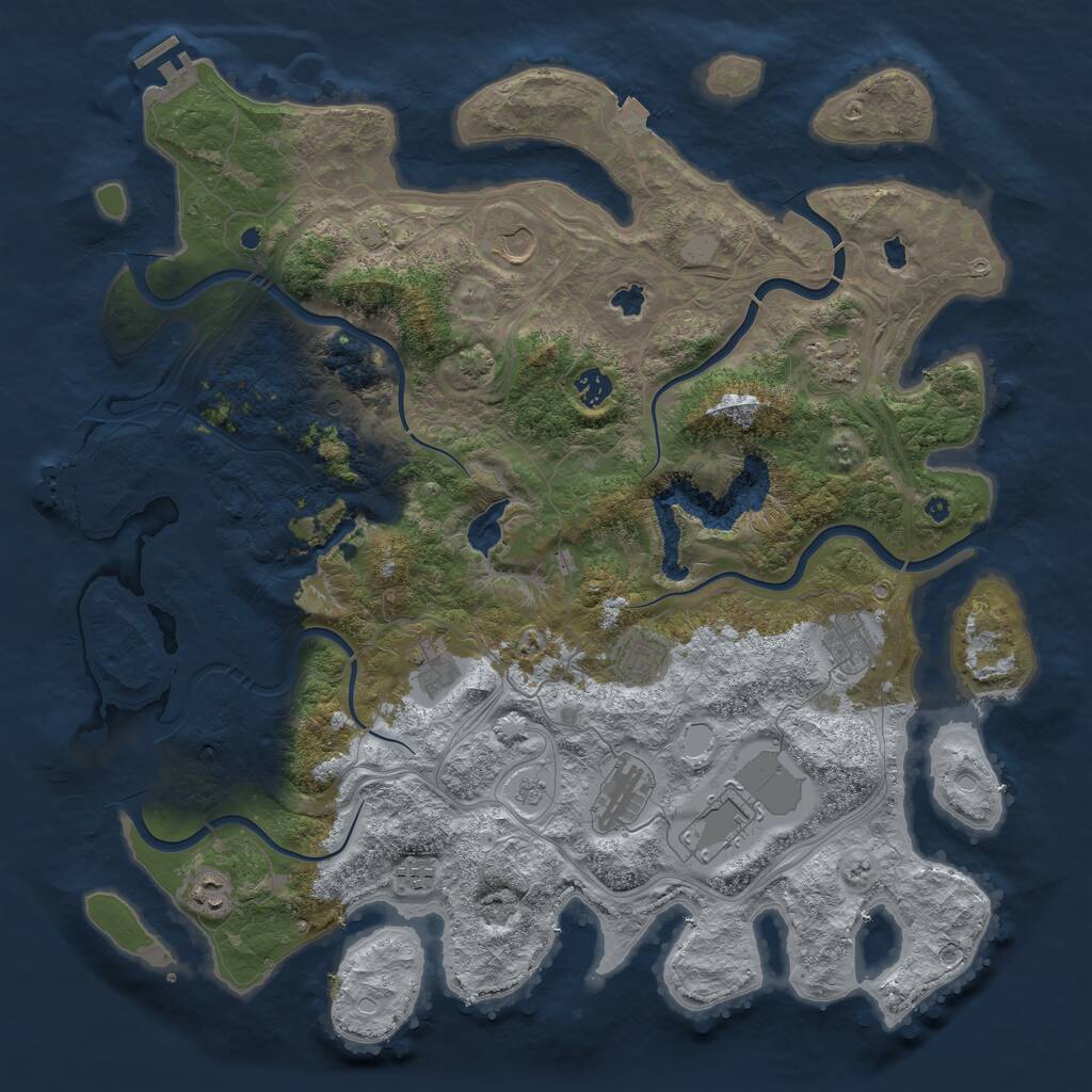 Rust Map: Procedural Map, Size: 4500, Seed: 796213387, 16 Monuments
