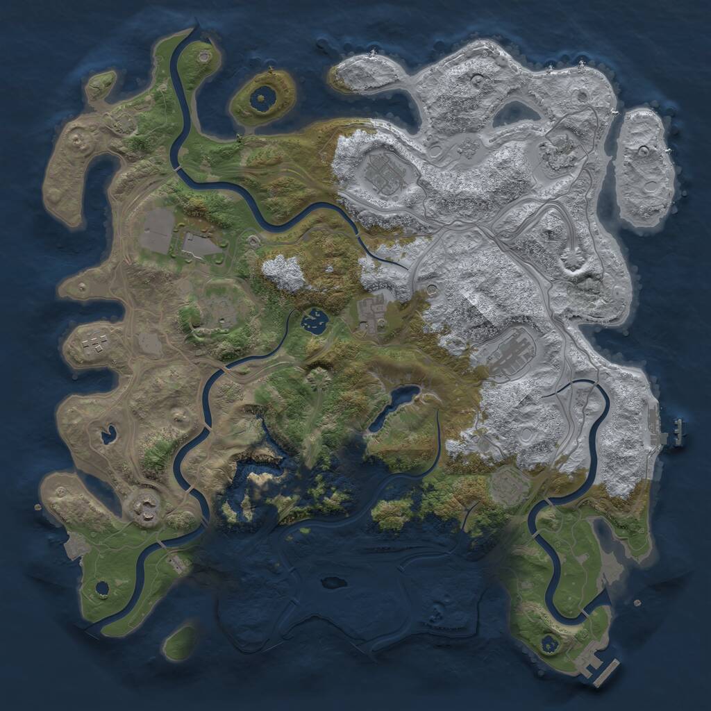 Rust Map: Procedural Map, Size: 4250, Seed: 41782602, 16 Monuments