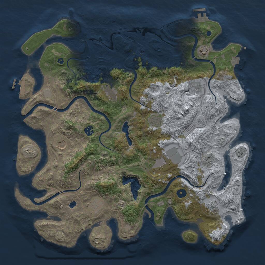 Rust Map: Procedural Map, Size: 4250, Seed: 487625, 16 Monuments