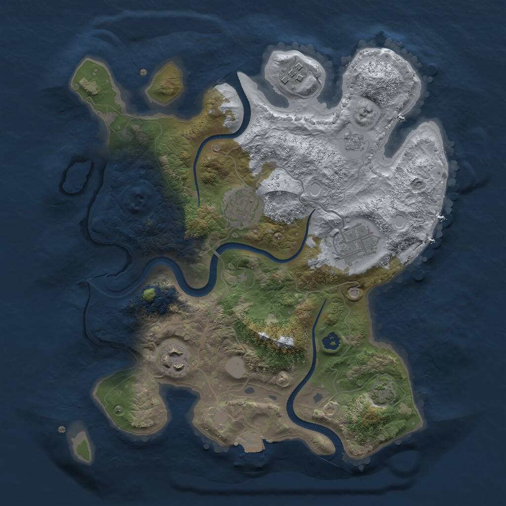 Rust Map: Procedural Map, Size: 2900, Seed: 54281, 7 Monuments