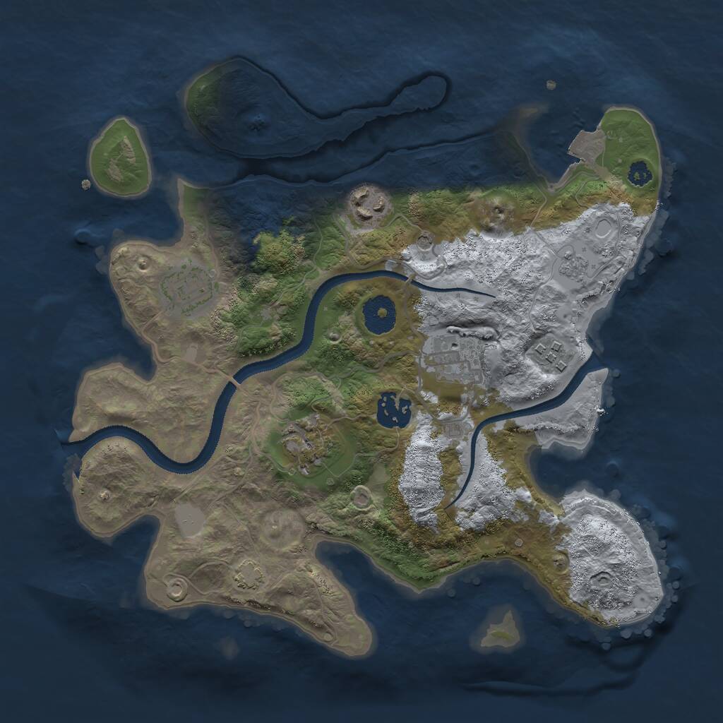 Rust Map: Procedural Map, Size: 3000, Seed: 23609, 10 Monuments