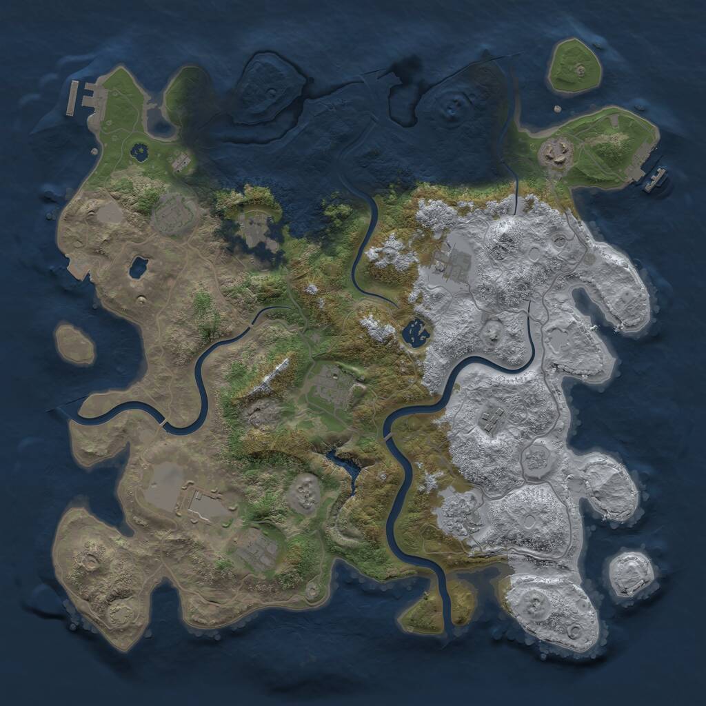 Rust Map: Procedural Map, Size: 4000, Seed: 839176, 16 Monuments