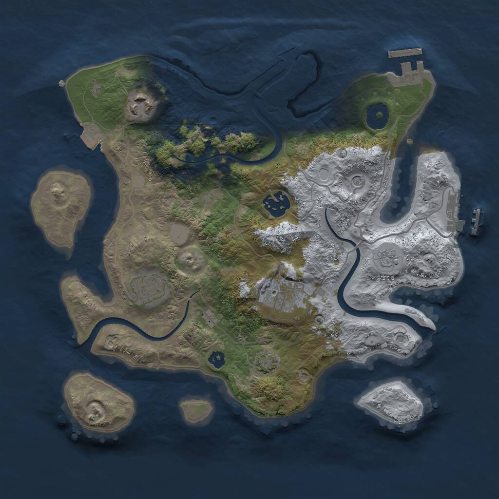 Rust Map: Procedural Map, Size: 3000, Seed: 1779367000, 10 Monuments