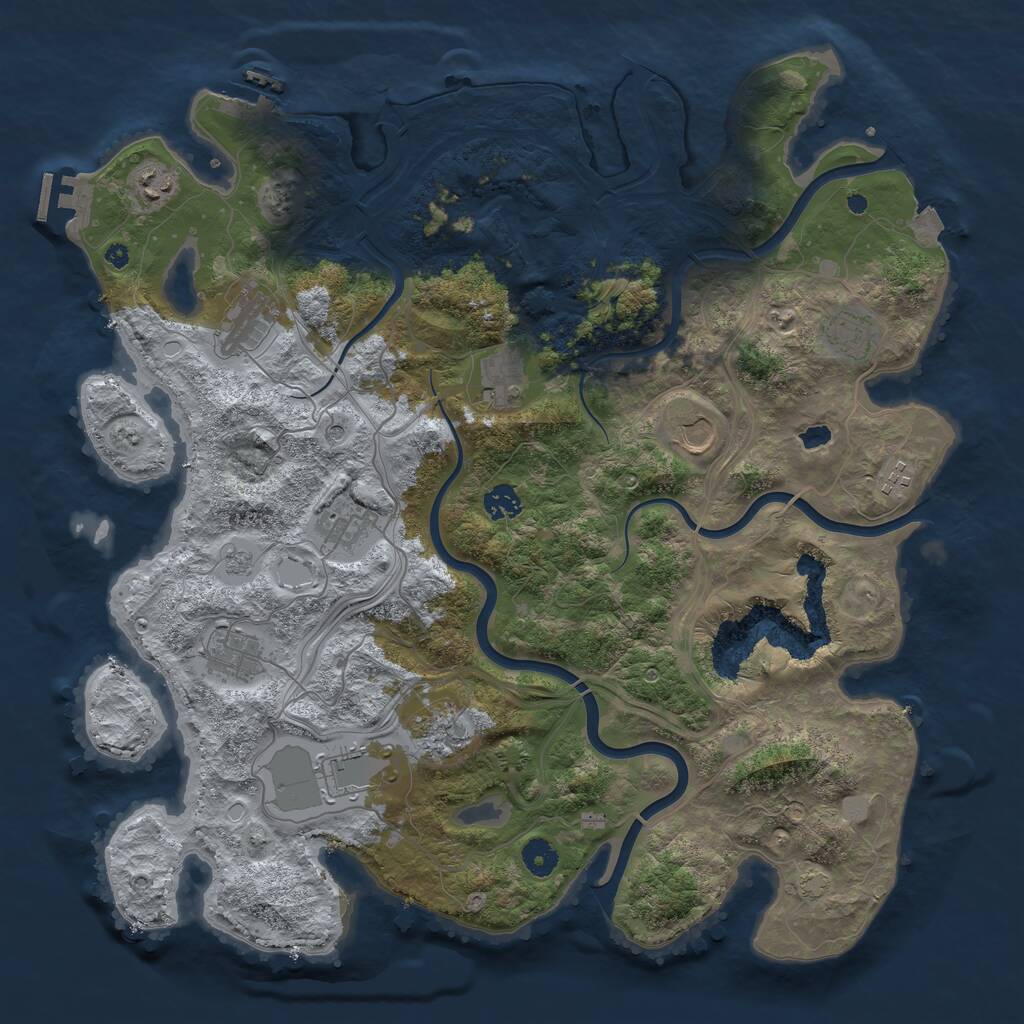 Rust Map: Procedural Map, Size: 4250, Seed: 1333502155, 17 Monuments