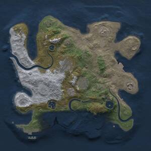 Thumbnail Rust Map: Procedural Map, Size: 3000, Seed: 1998895793, 11 Monuments