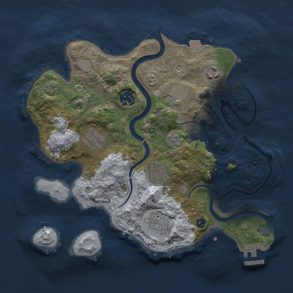 Rust Map: Procedural Map, Size: 3000, Seed: 3579204, 11 Monuments