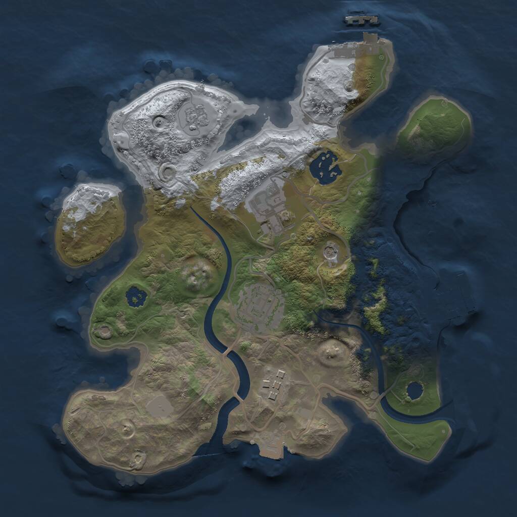 Rust Map: Procedural Map, Size: 2500, Seed: 86, 9 Monuments