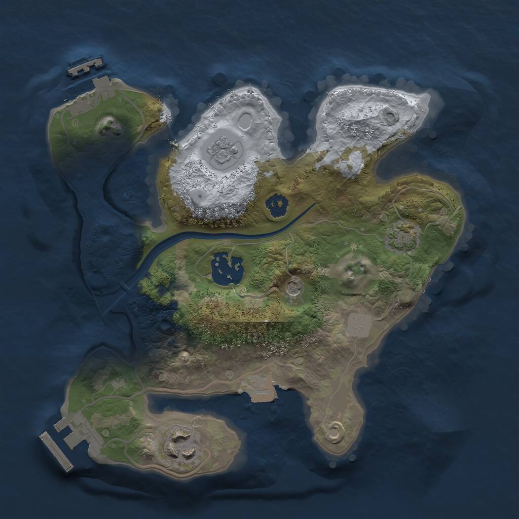 Rust Map: Procedural Map, Size: 2300, Seed: 10000, 8 Monuments