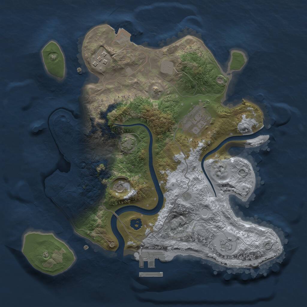 Rust Map: Procedural Map, Size: 2600, Seed: 9876, 7 Monuments