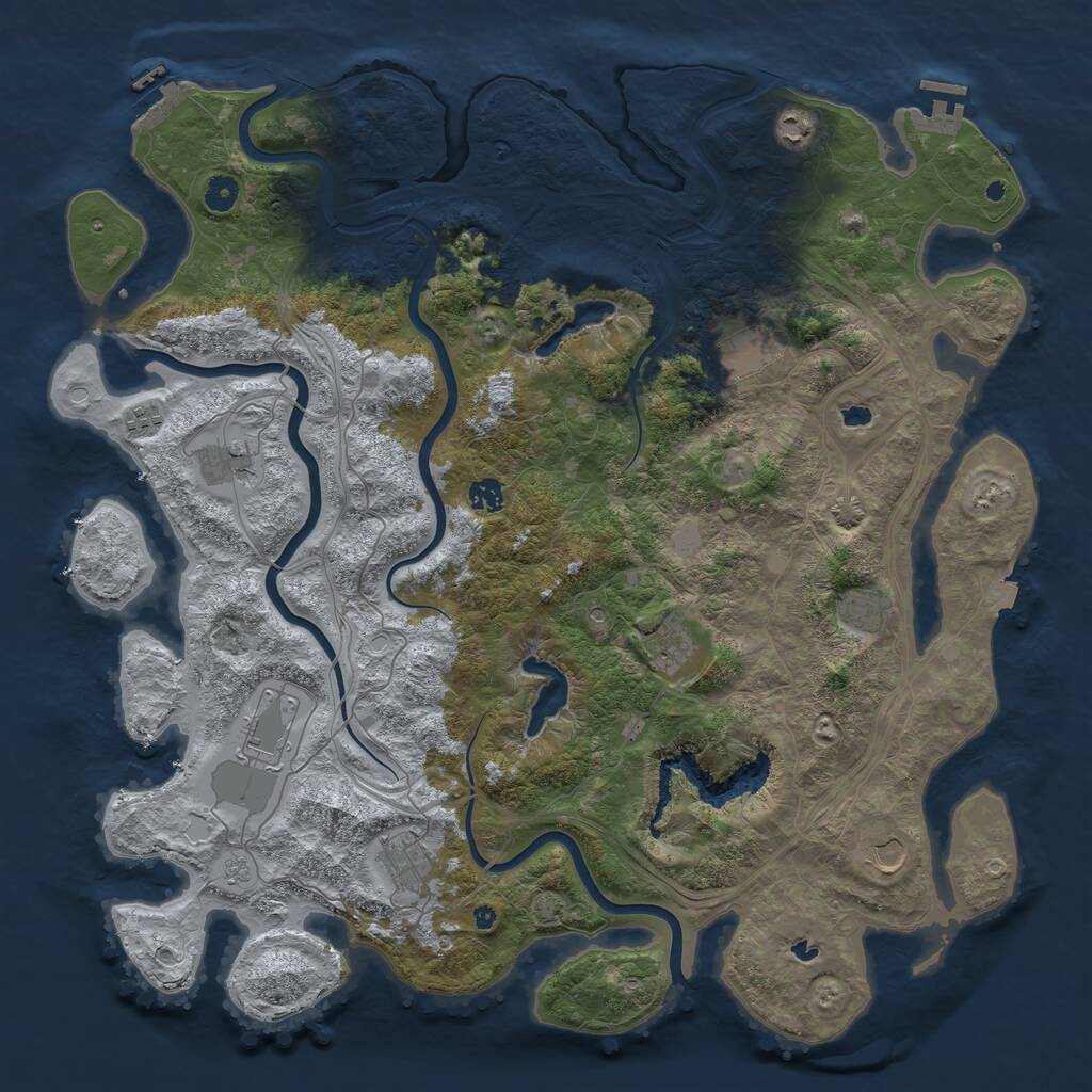 Rust Map: Procedural Map, Size: 4700, Seed: 1524640761, 16 Monuments