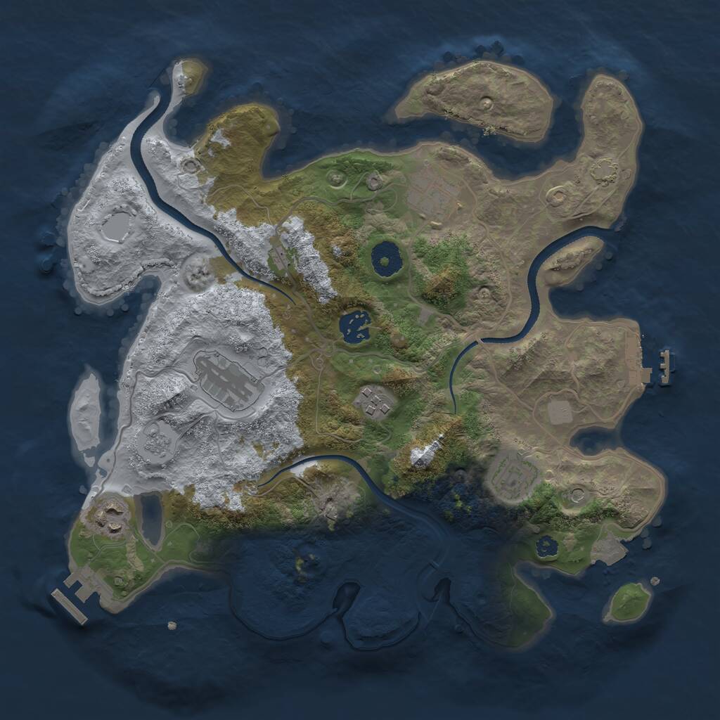 Rust Map: Procedural Map, Size: 3300, Seed: 1684468144, 12 Monuments