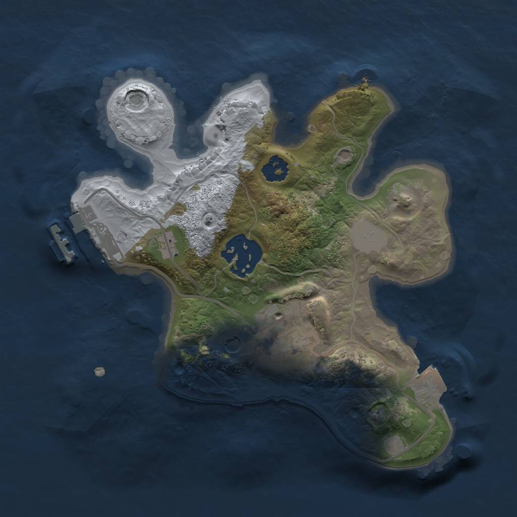 Rust Map: Procedural Map, Size: 2000, Seed: 27174, 5 Monuments