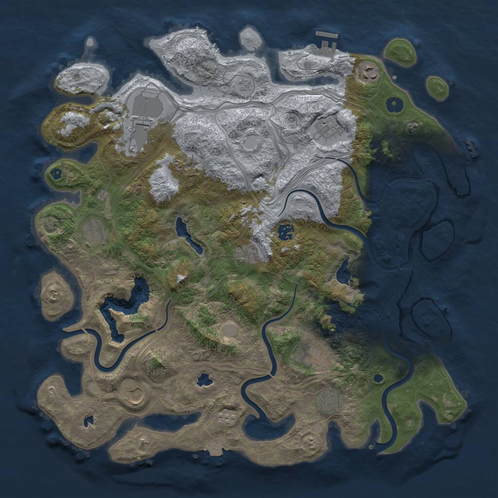 Rust Map: Procedural Map, Size: 4500, Seed: 208227279, 17 Monuments