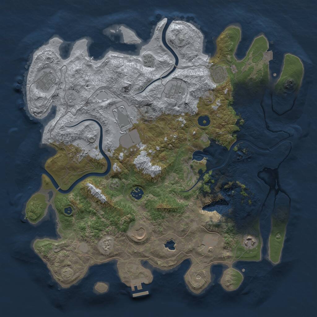 Rust Map: Procedural Map, Size: 4000, Seed: 26849, 15 Monuments