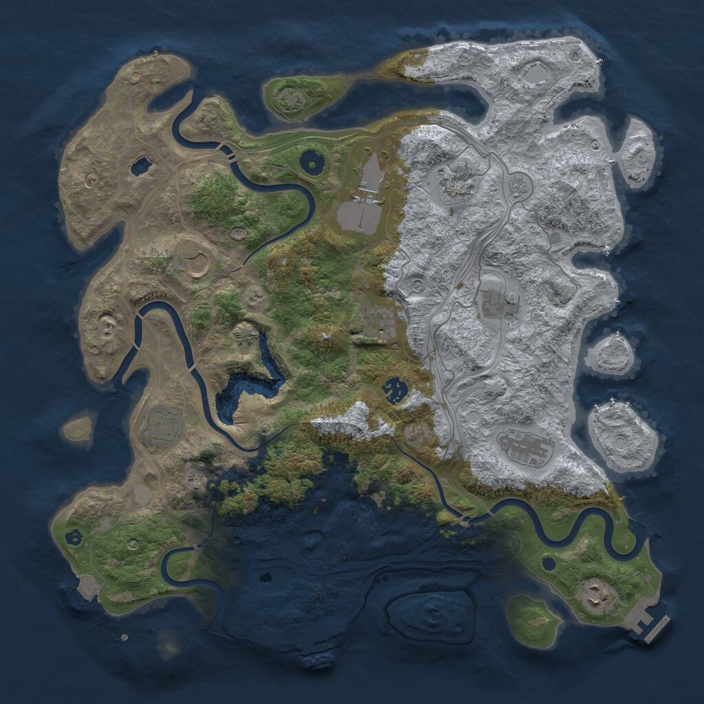 Rust Map: Procedural Map, Size: 4250, Seed: 610001, 16 Monuments