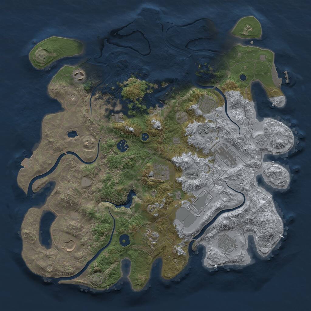 Rust Map: Procedural Map, Size: 4001, Seed: 1761889578, 17 Monuments