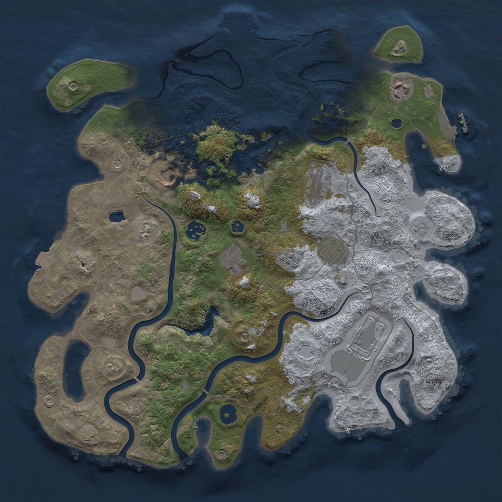 Rust Map: Procedural Map, Size: 4001, Seed: 1761889578, 14 Monuments