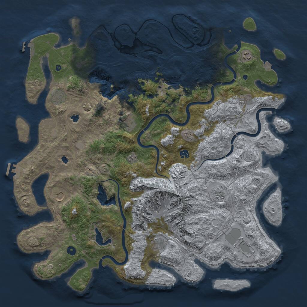 Rust Map: Procedural Map, Size: 5000, Seed: 317, 16 Monuments