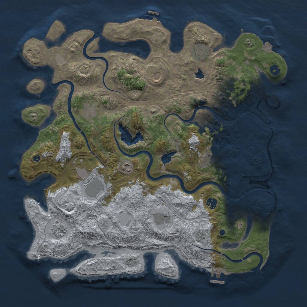 Rust Map: Procedural Map, Size: 4350, Seed: 5635845, 16 Monuments