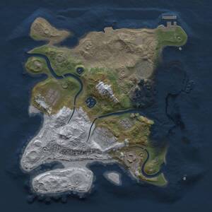 Thumbnail Rust Map: Procedural Map, Size: 3000, Seed: 48500, 12 Monuments