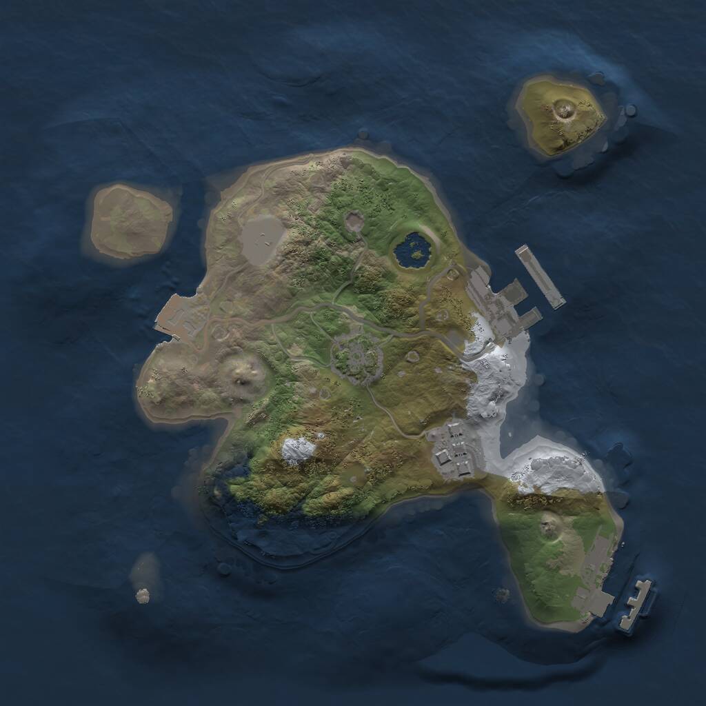 Rust Map: Procedural Map, Size: 2000, Seed: 2078312345, 5 Monuments
