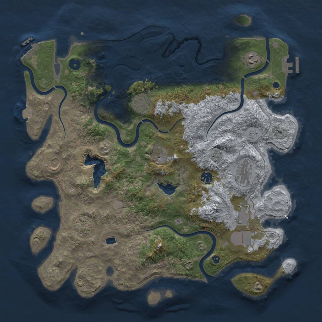 Rust Map: Procedural Map, Size: 4096, Seed: 298326069, 15 Monuments