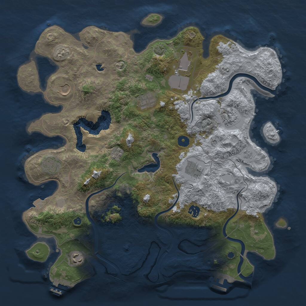 Rust Map: Procedural Map, Size: 4000, Seed: 91844, 15 Monuments