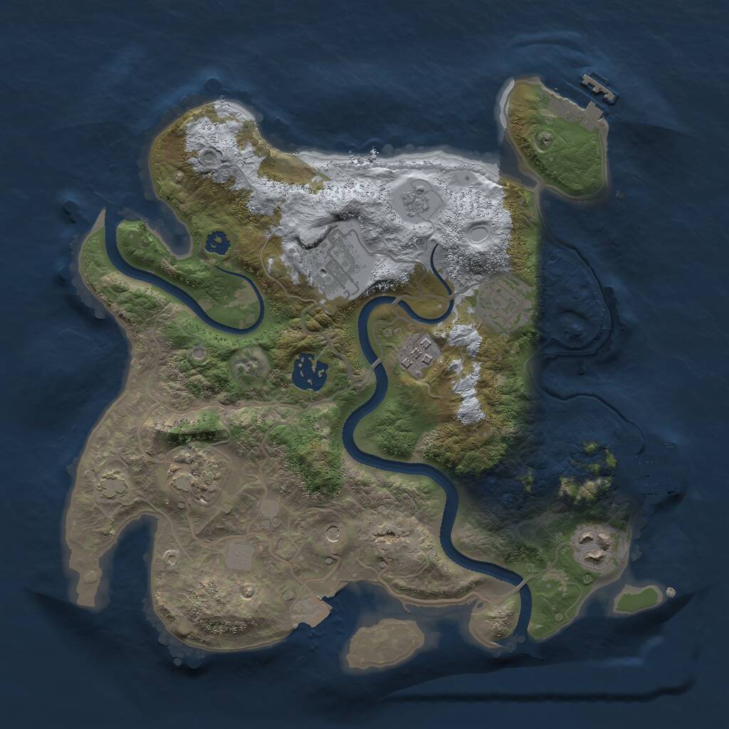 Rust Map: Procedural Map, Size: 3000, Seed: 1174, 12 Monuments