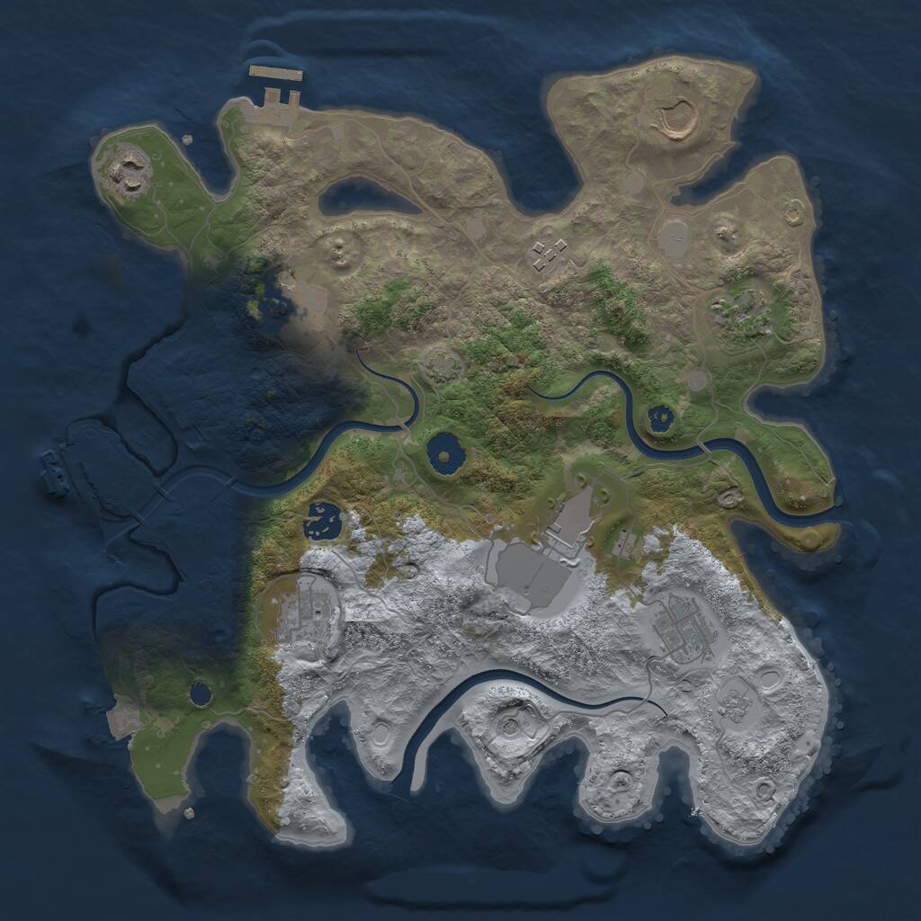 Rust Map: Procedural Map, Size: 3500, Seed: 362469128, 15 Monuments