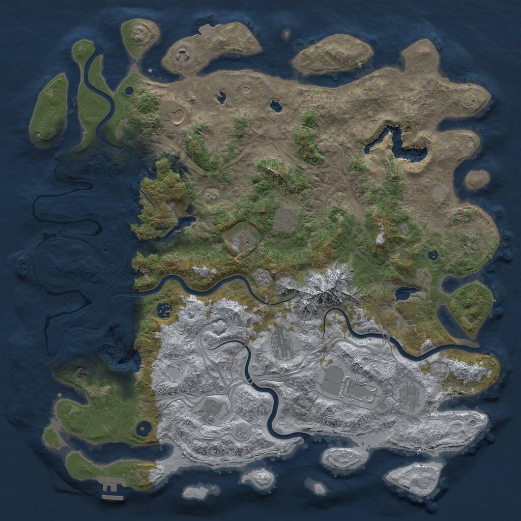 Rust Map: Procedural Map, Size: 5000, Seed: 1605290779, 17 Monuments